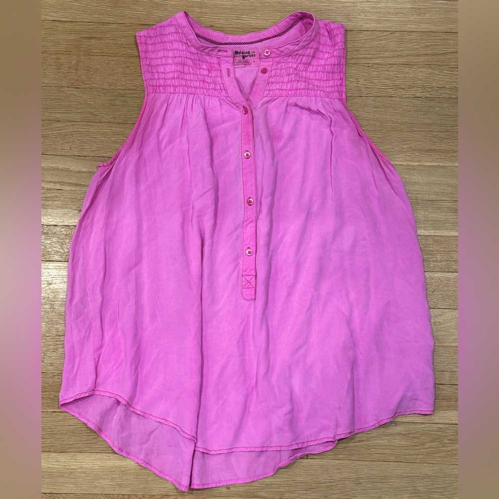 Anthropologie Holding Horses Pink Knit Tank Top M
